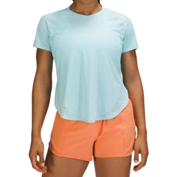 Lululemon UV Protection Running Short Sleeve Shirt 10 Green Gym Workout Training - Picture 1 of 13